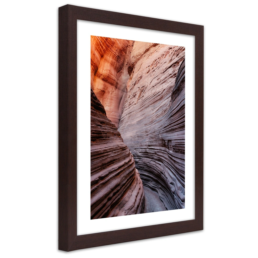 Picture in frame, Pass between the rocks