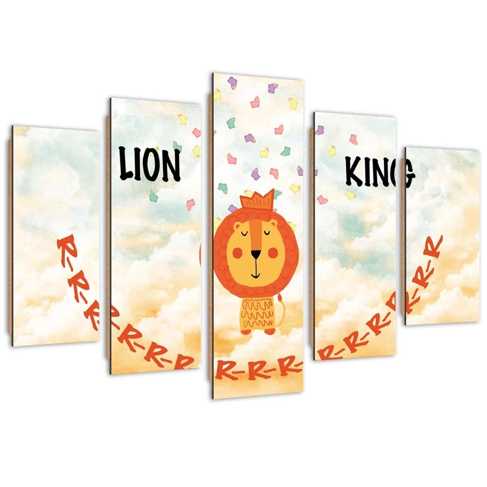 Five piece picture deco panel, Lion king