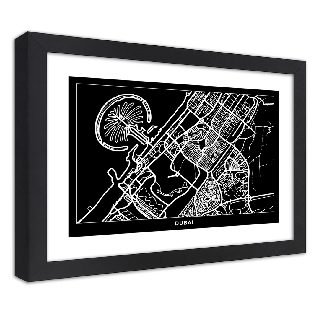 Picture in frame, City plan dubai