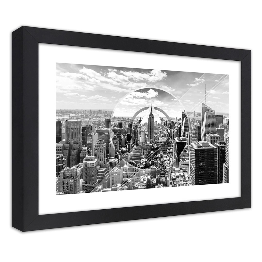 Picture in frame, View of skyscrapers