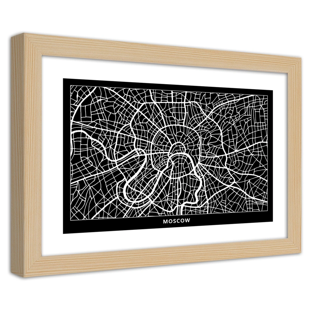 Picture in frame, City plan moscow