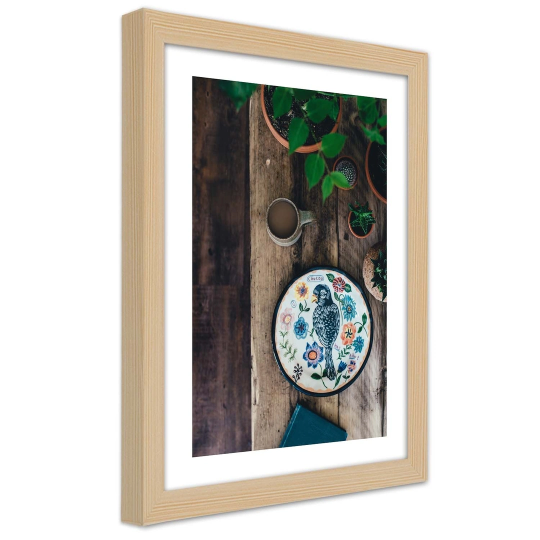 Picture in frame, Embroidered bird