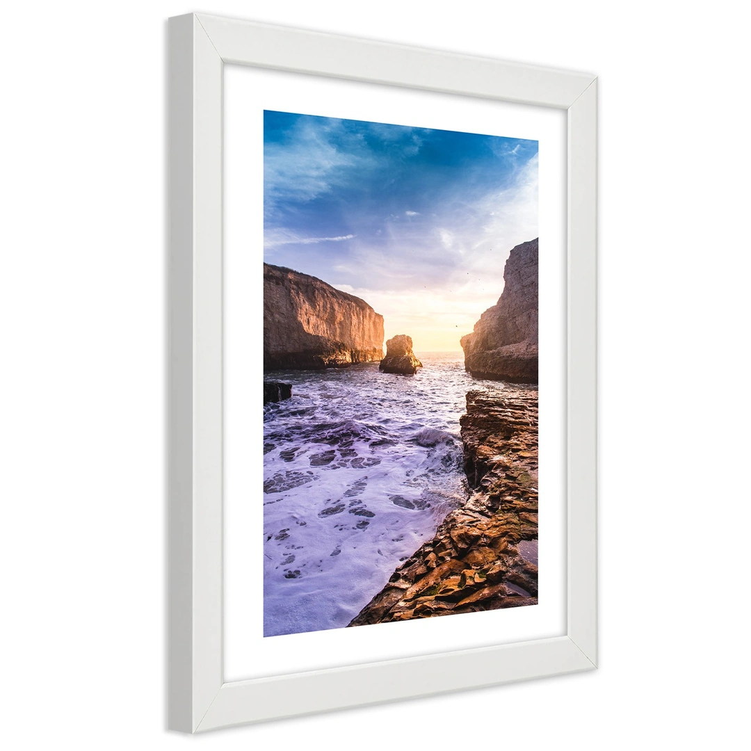 Picture in frame, Ocean and rocks