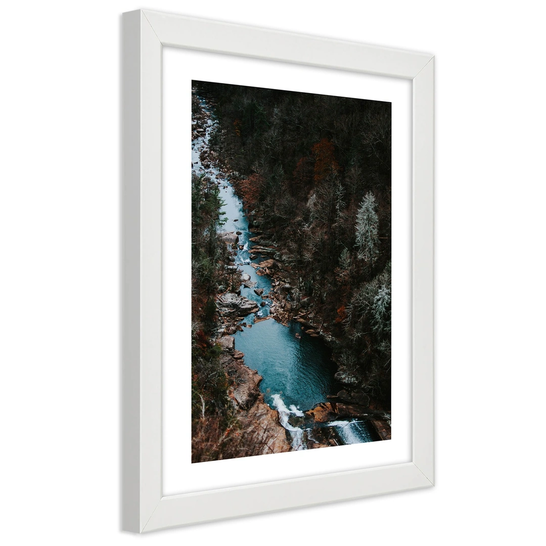 Picture in frame, River in the forest