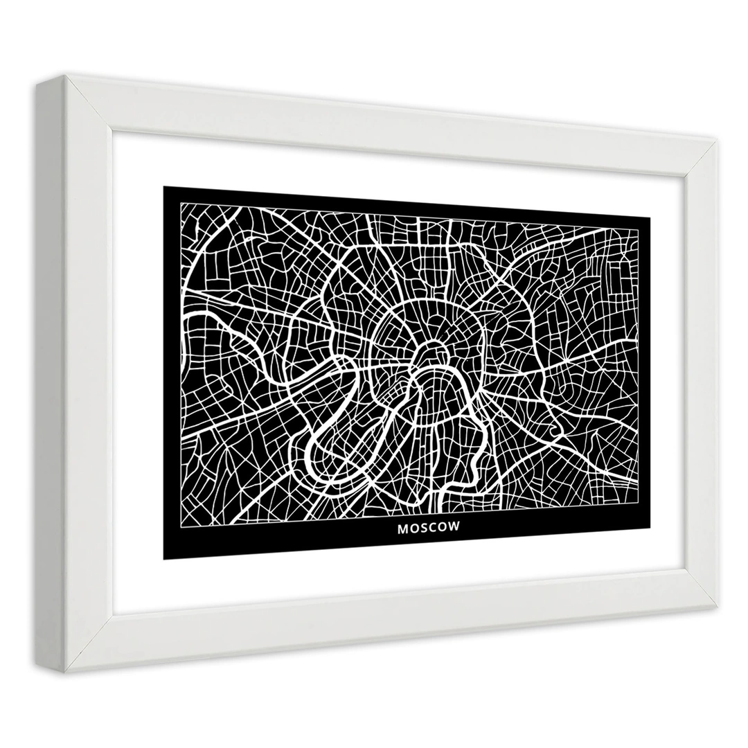 Picture in frame, City plan moscow
