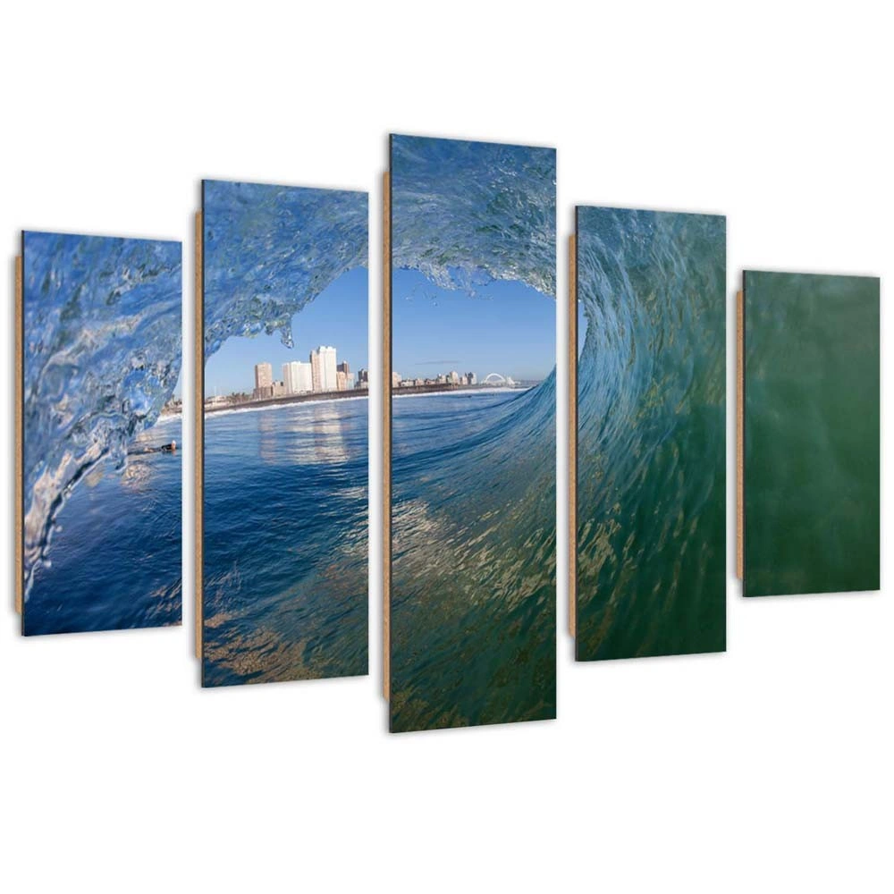 Five piece picture deco panel, Sea wave