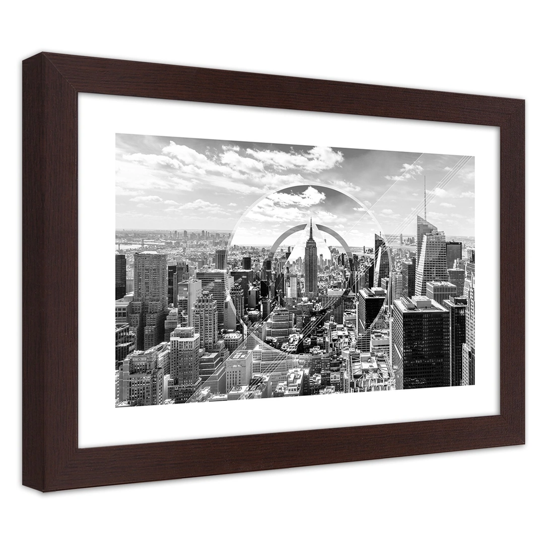 Picture in frame, View of skyscrapers
