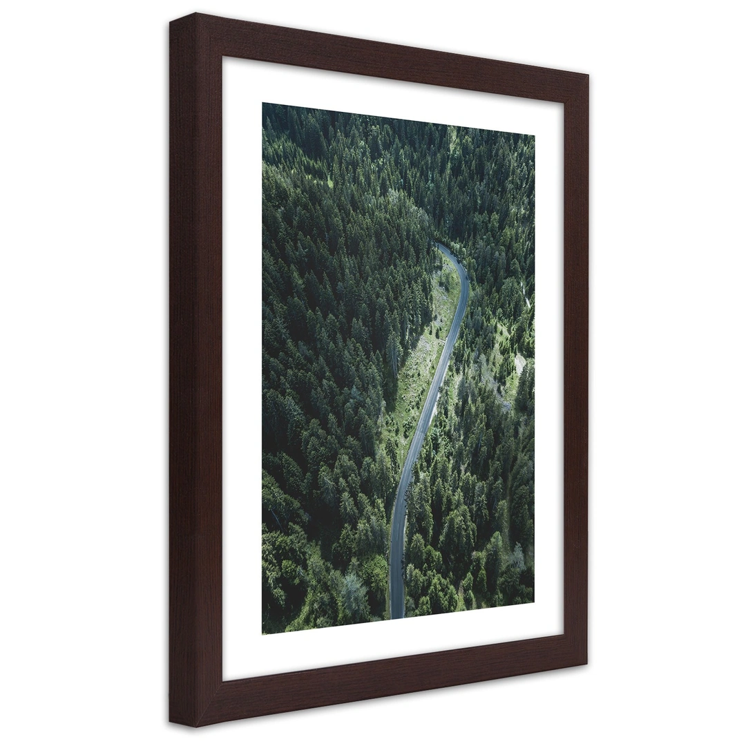 Picture in frame, Road in the forest
