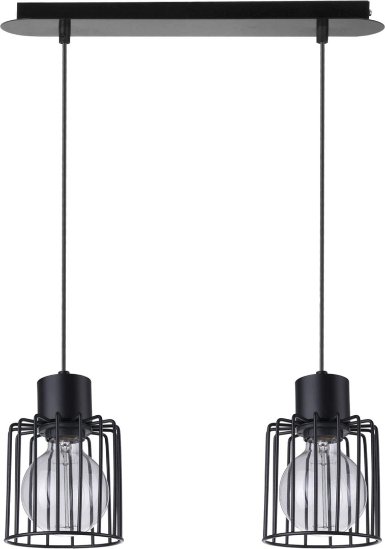 Luto Ceiling Pendant Light Square Duo Black