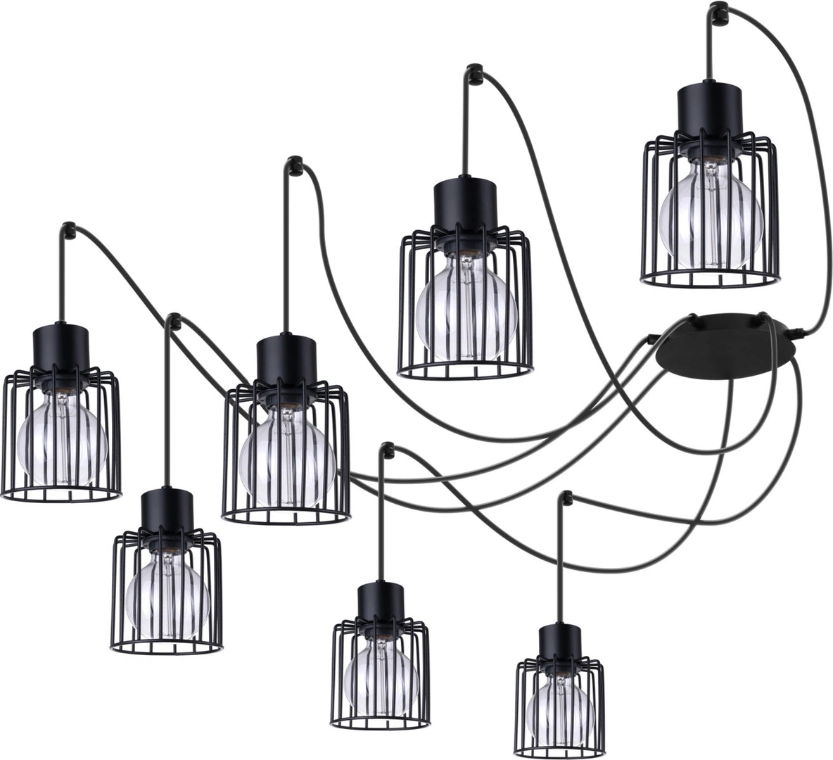 Luto Ceiling Pendant Light Square 7 Black