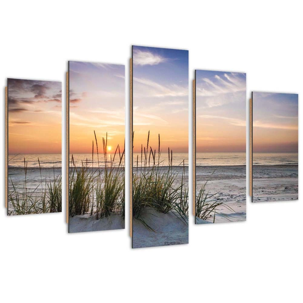 Five piece picture deco panel, Walking on the dunes