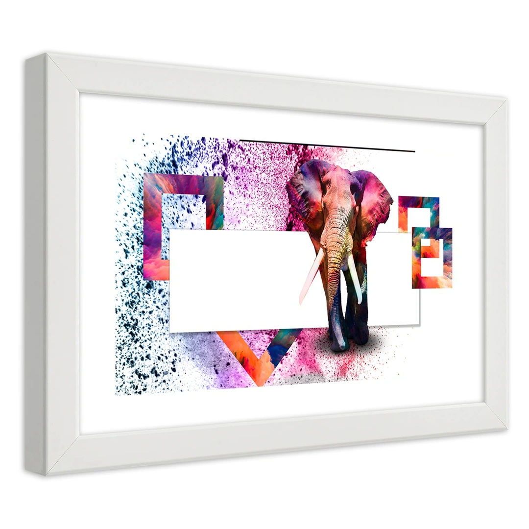 Picture in frame, Colourful elephant