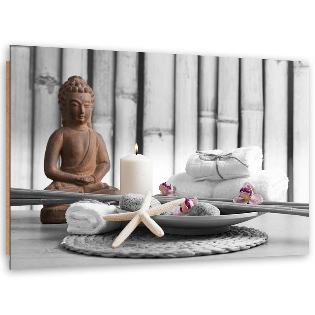 Deco panel print, Buddha with candle