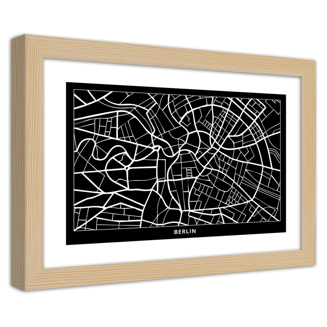 Picture in frame, City plan berlin