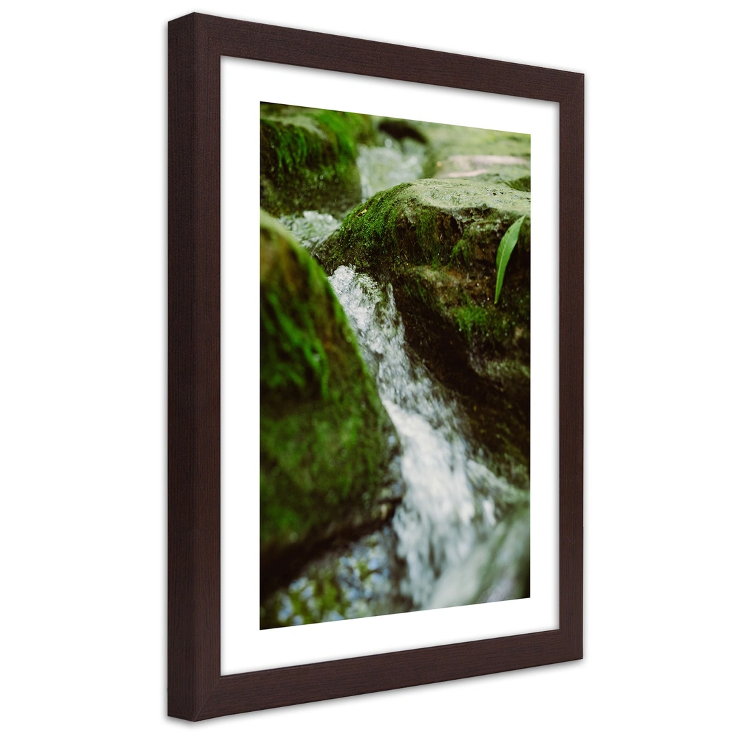 Picture in frame, Rushing river