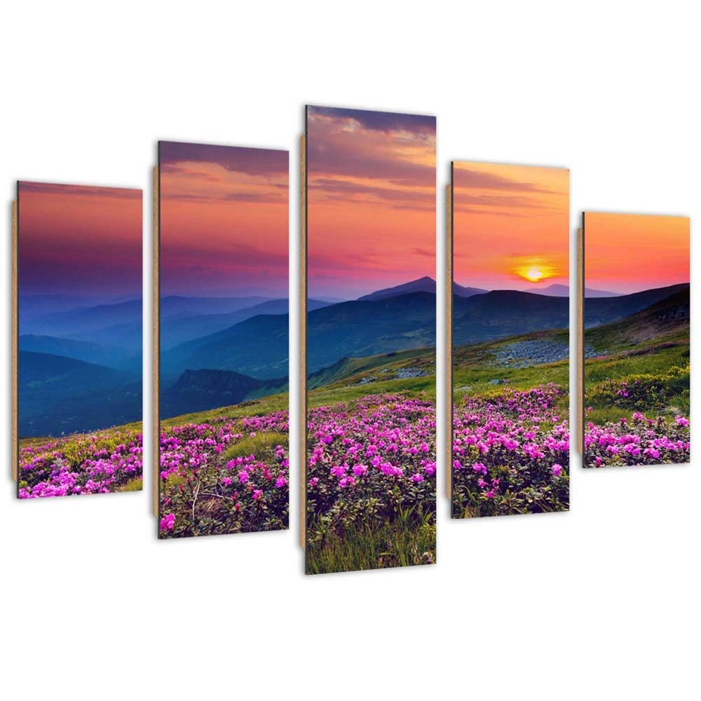 Five piece picture deco panel, Sunrise