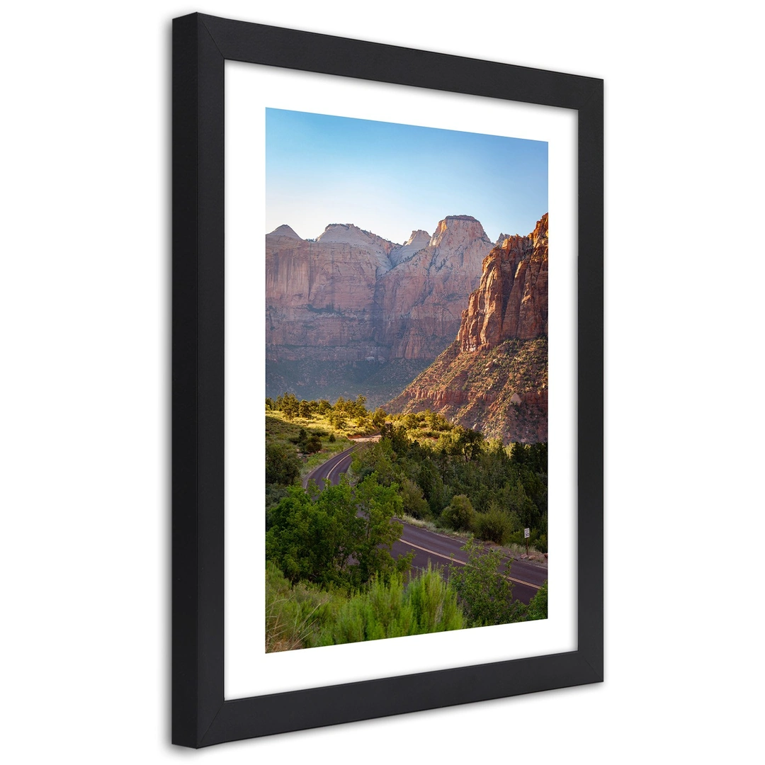 Picture in frame, Mountain road