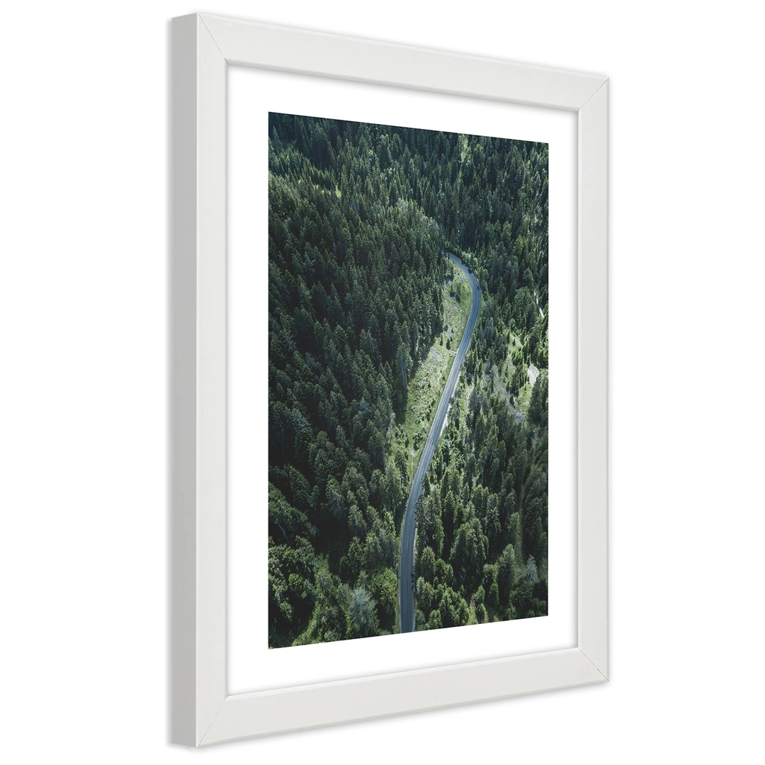 Picture in frame, Road in the forest