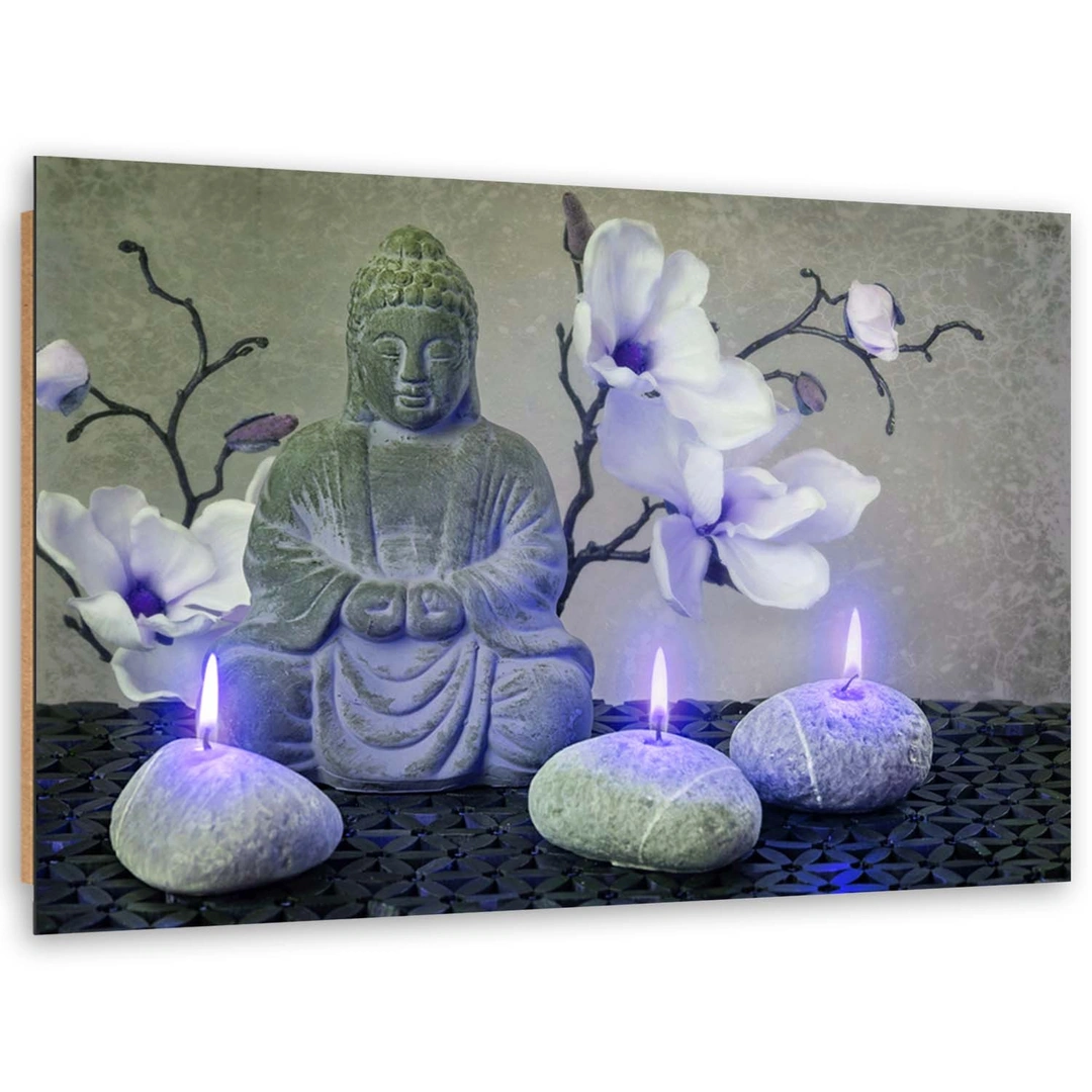 Deco panel print, Buddha with orchids and candles