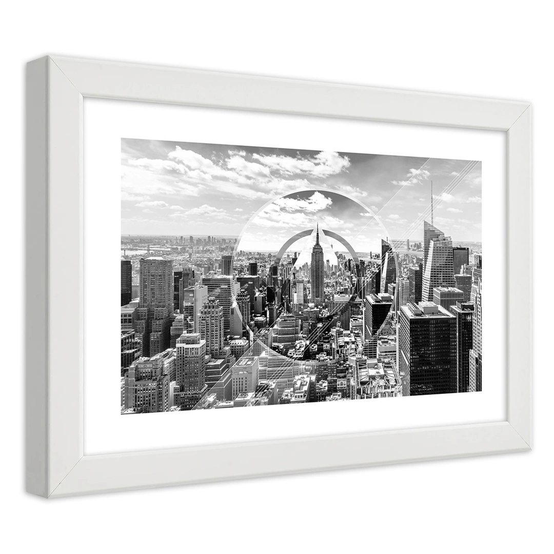Picture in frame, View of skyscrapers
