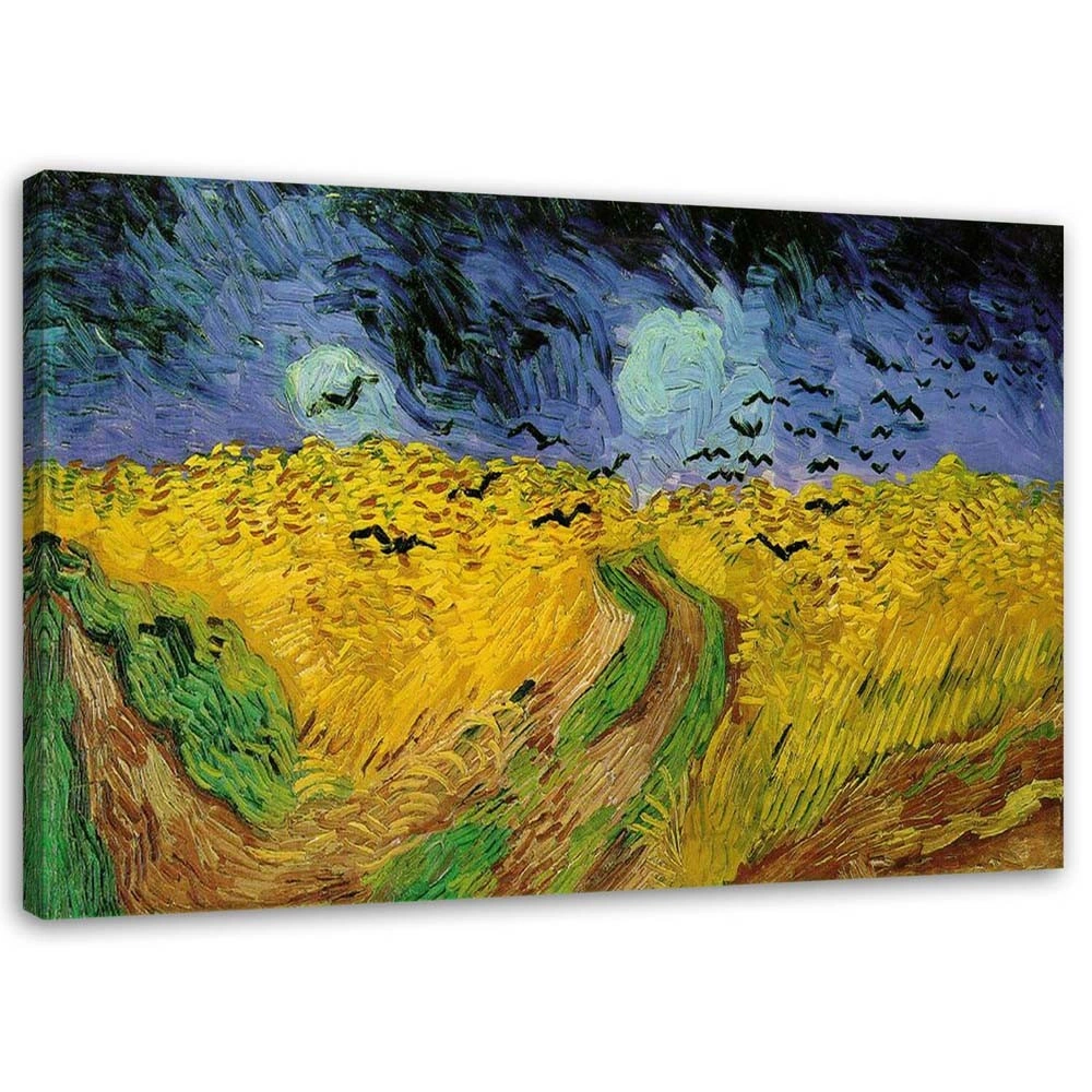 Canvas print, Field of wheat with ravens - v. van gogh reproduction