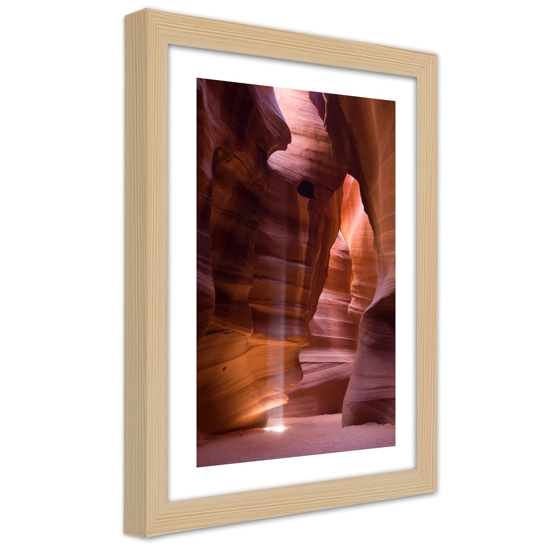 Picture in frame, Sunrays in a cave