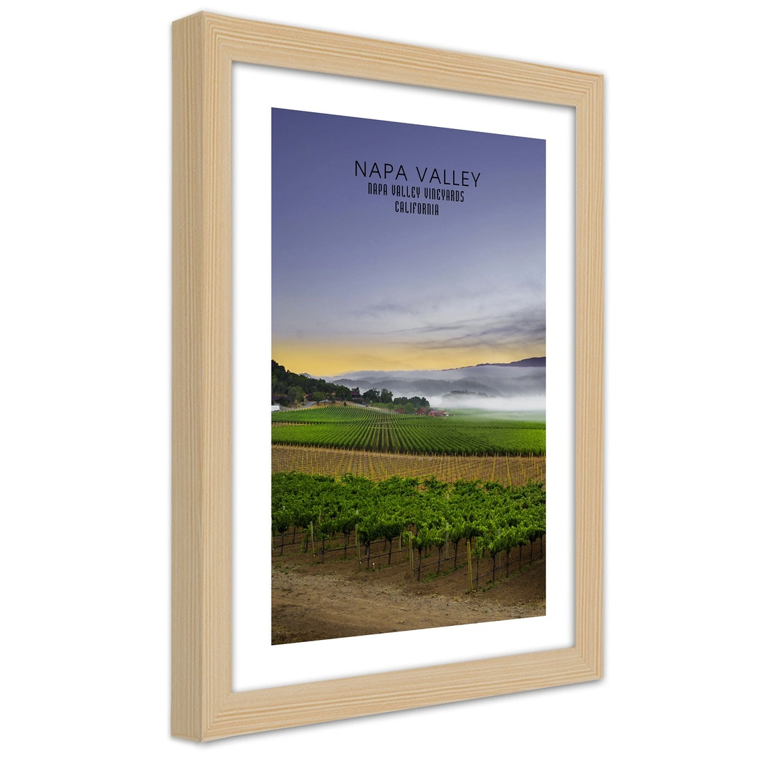 Picture in frame, Evening above napa valley