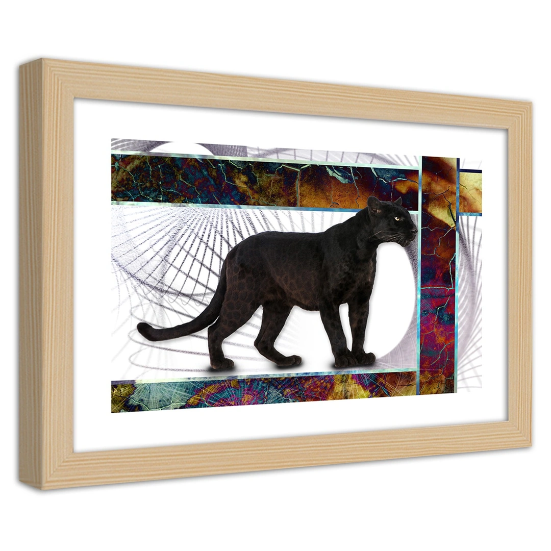 Picture in frame, Attentive panther