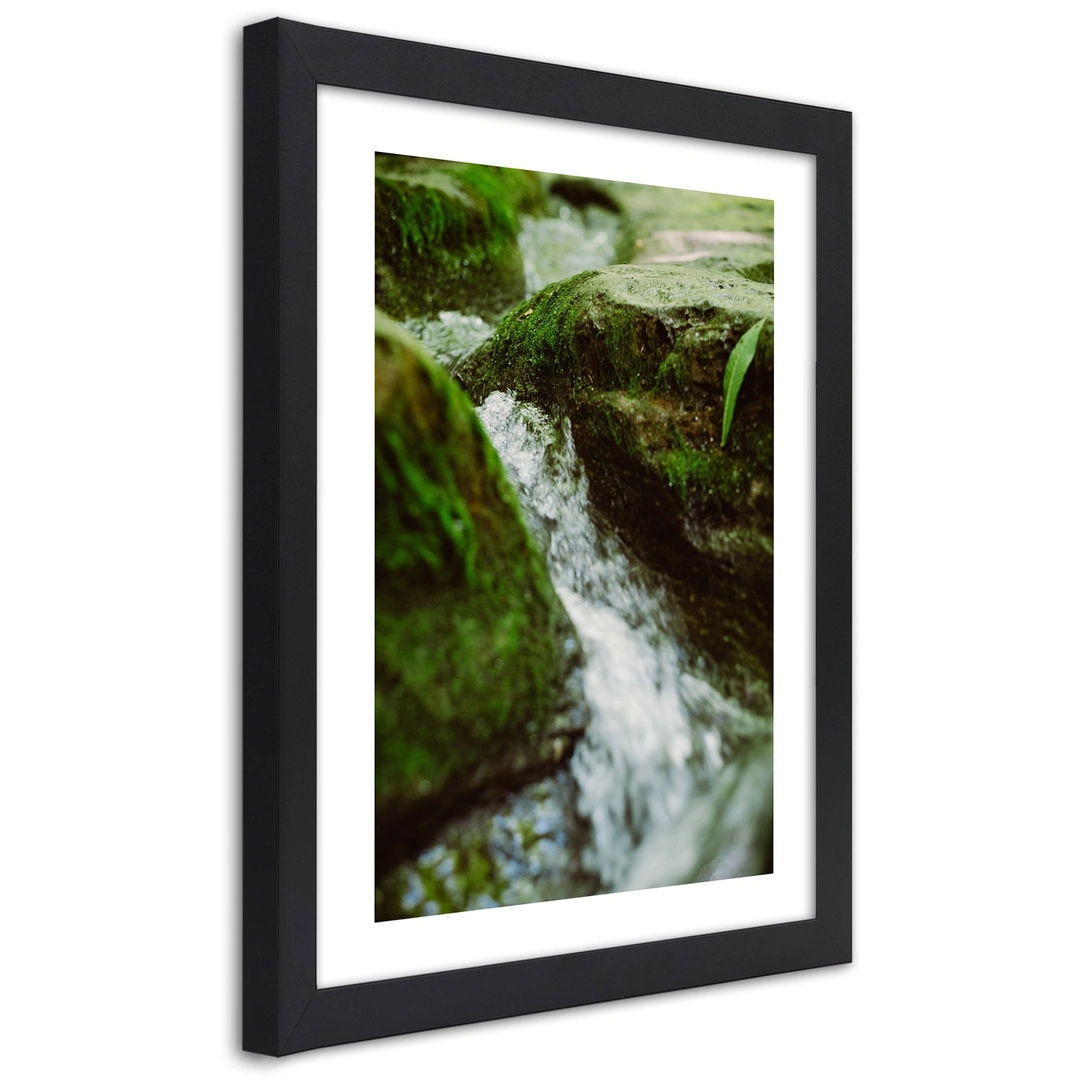 Picture in frame, Rushing river