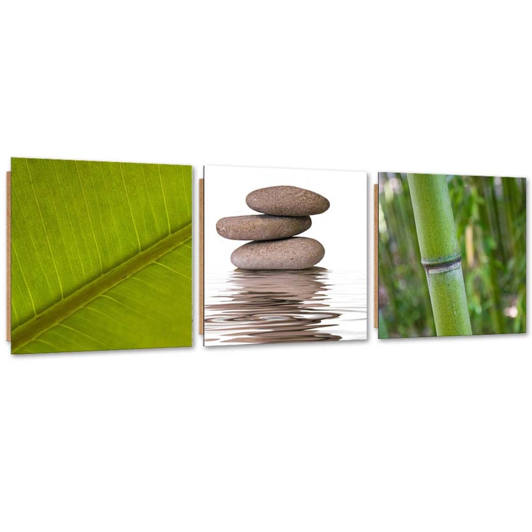 Set of three pictures deco panel, Zen relaxation area