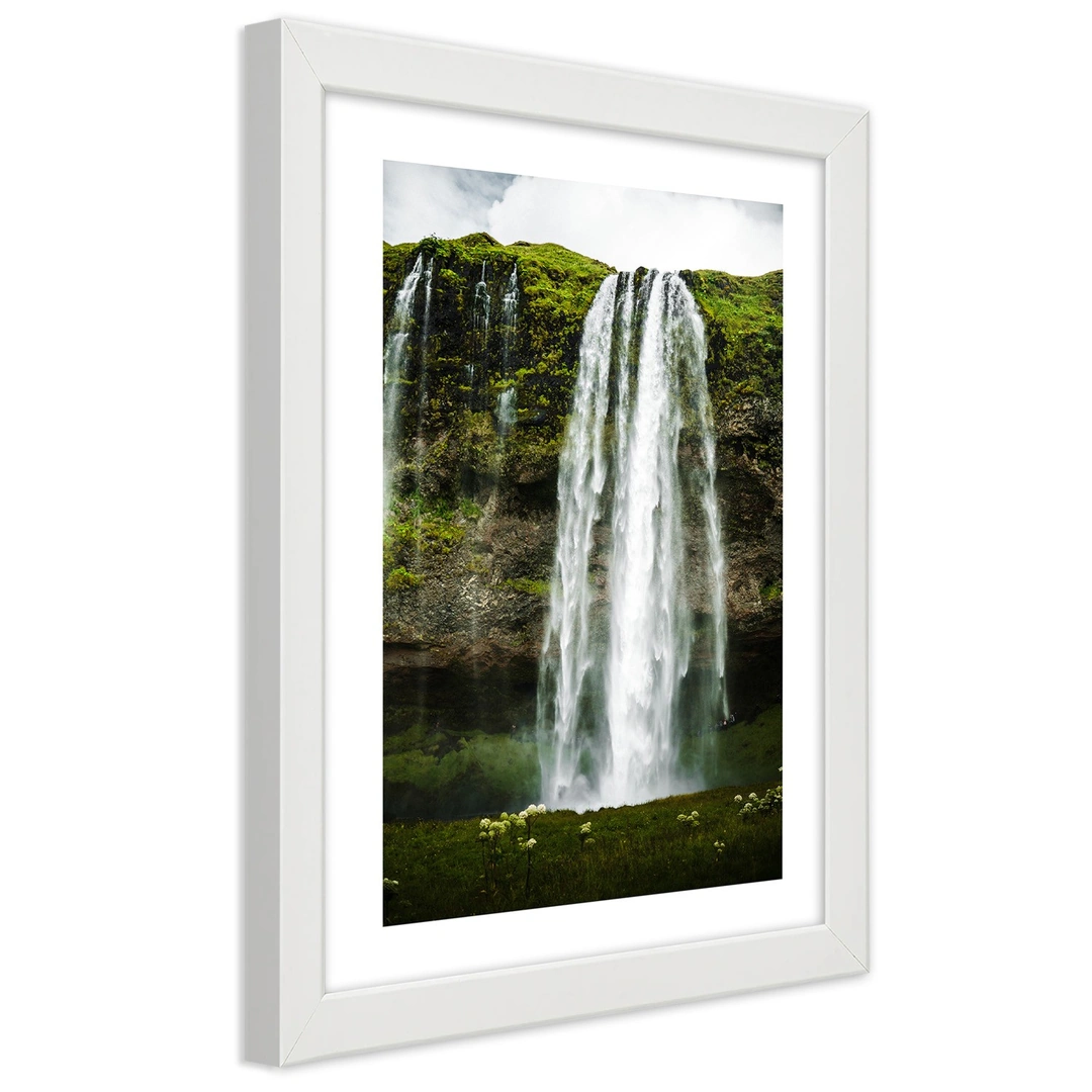 Picture in frame, Waterfall in the green mountains