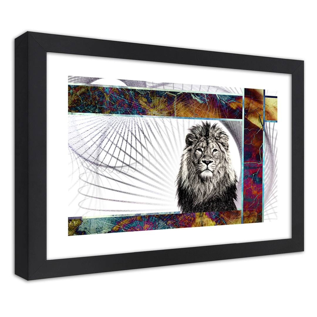 Picture in frame, Majestic lion