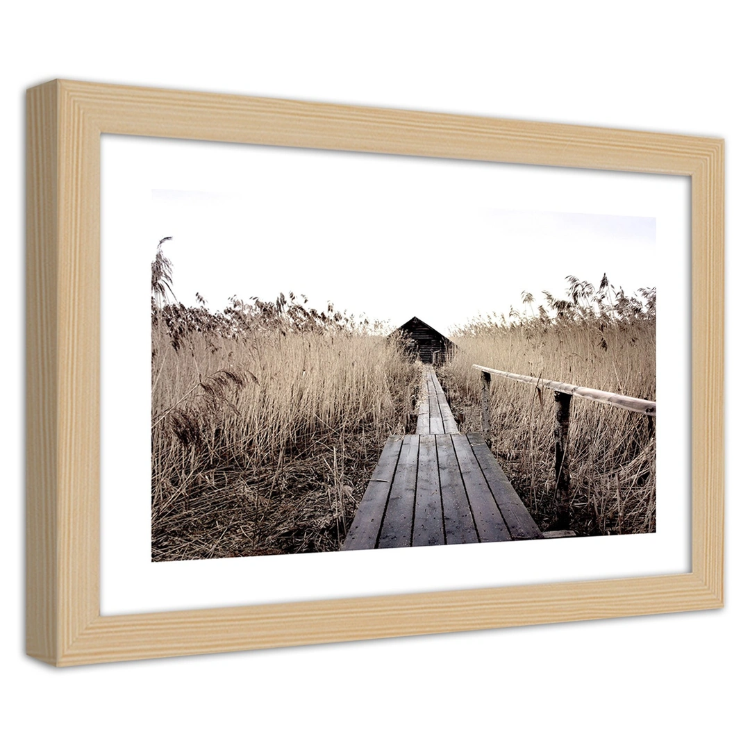 Picture in frame, Old pier in high reeds