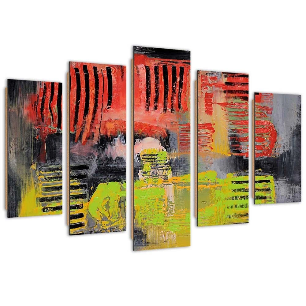 Five piece picture deco panel, Play of colours