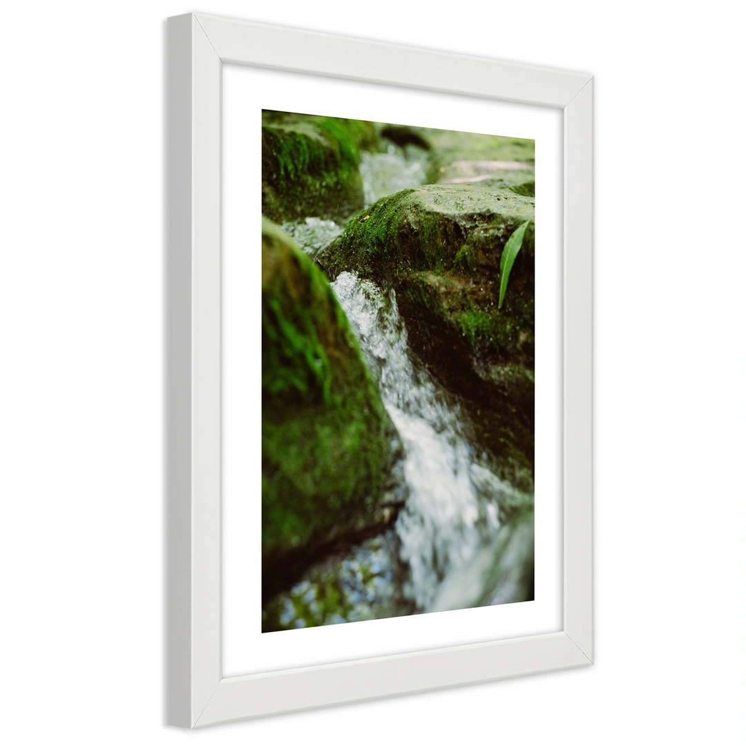 Picture in frame, Rushing river