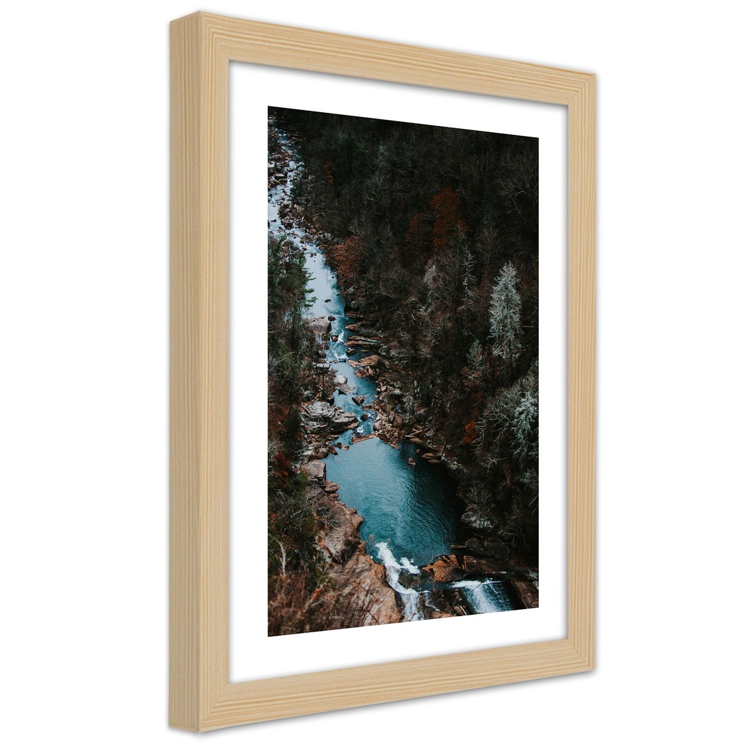 Picture in frame, River in the forest