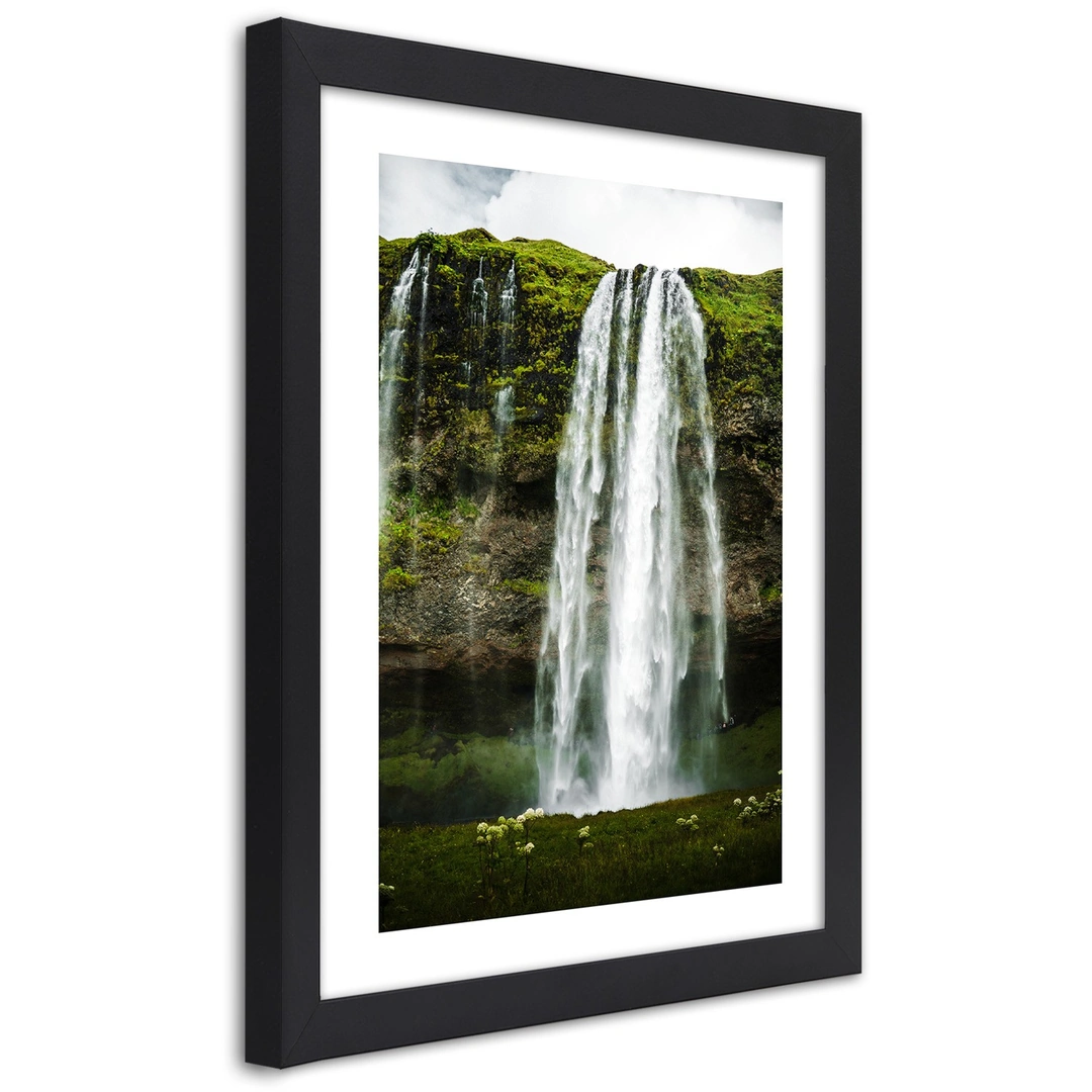 Picture in frame, Waterfall in the green mountains