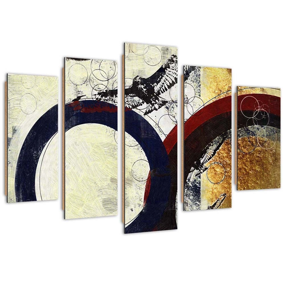 Five piece picture deco panel, Dark circles