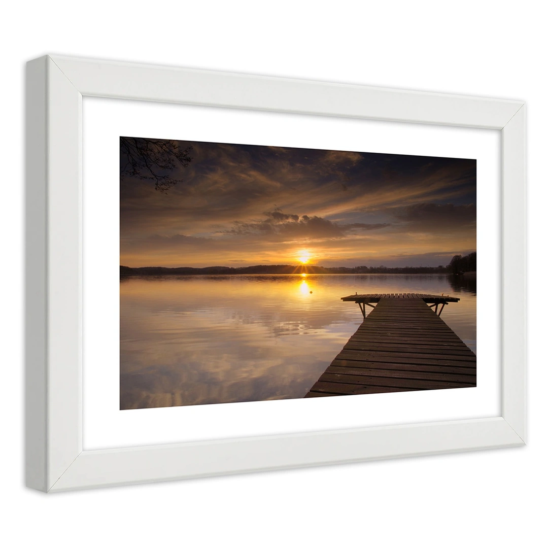 Picture in frame, Pier on a lake