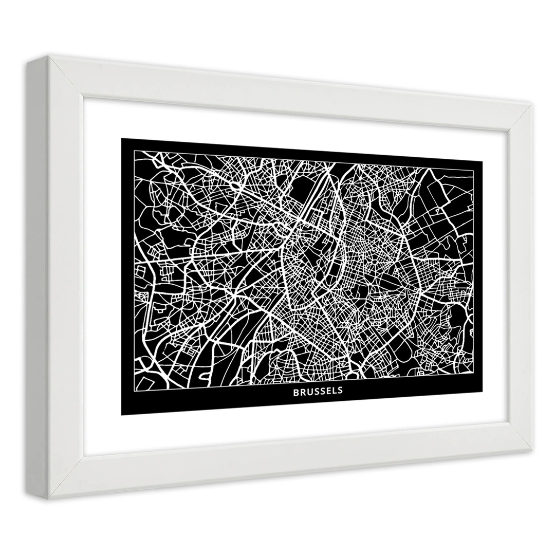 Picture in frame, City plan brussels