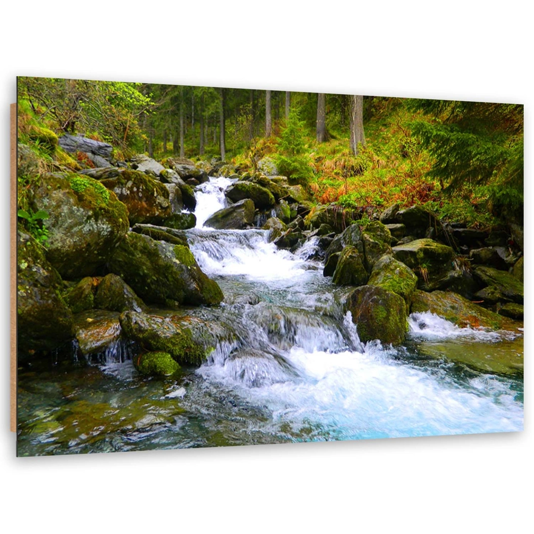 Deco panel print, Mountain stream in green