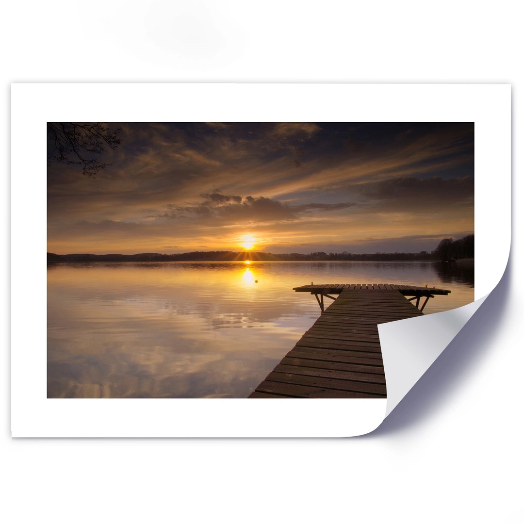 Poster, Pier on a lake