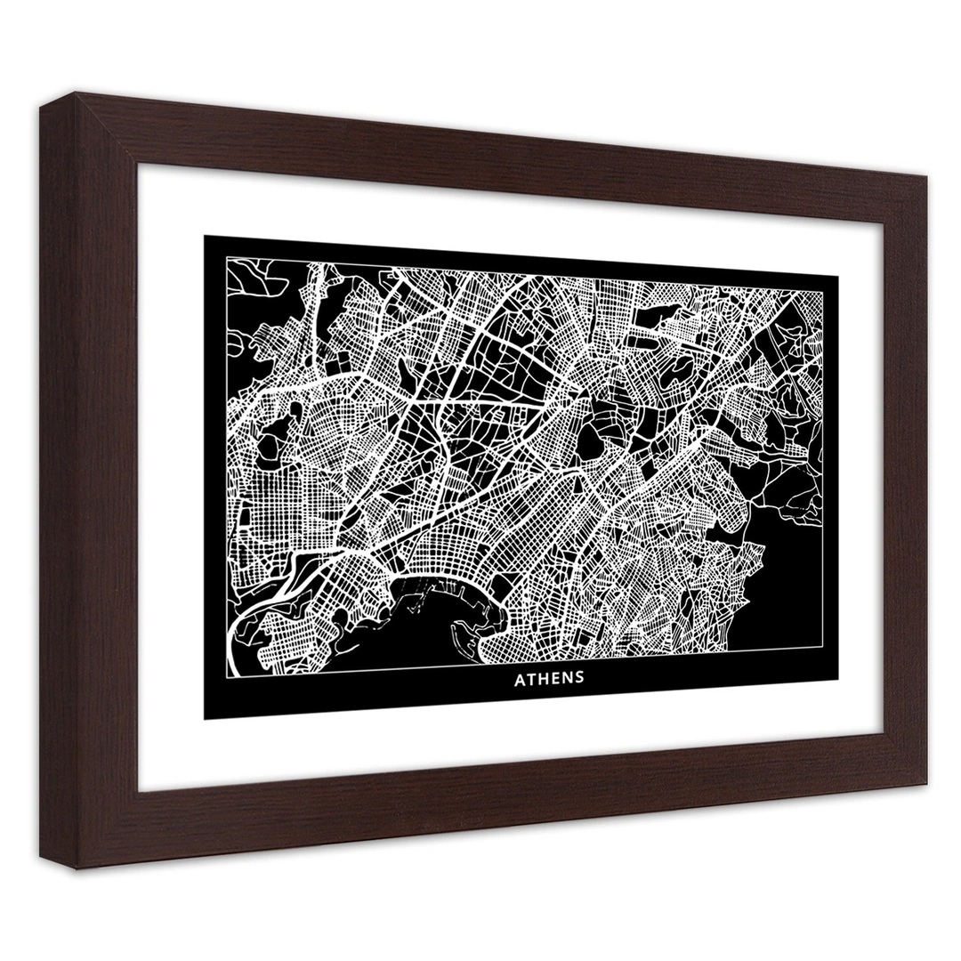 Picture in frame, City plan athens