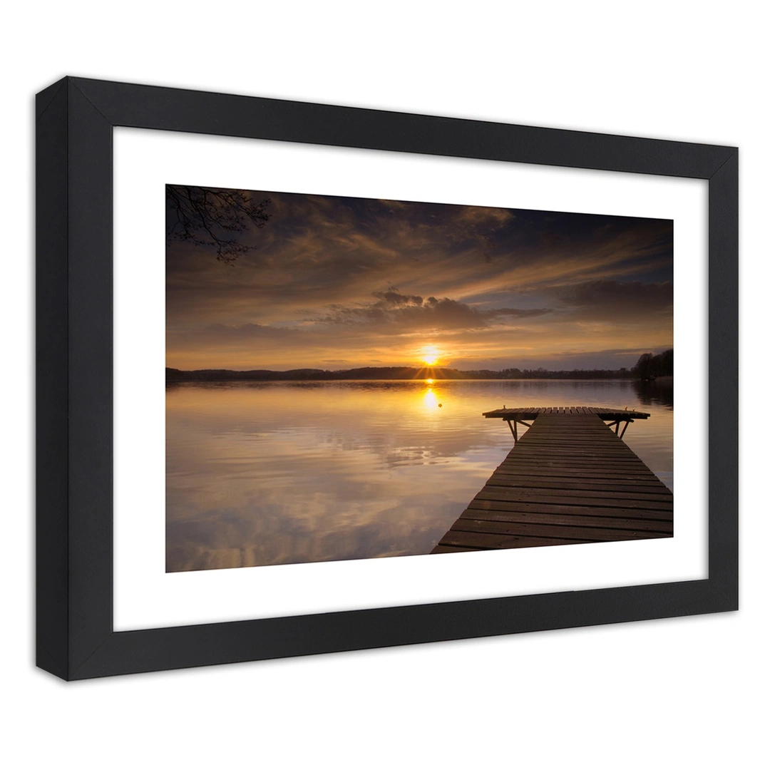 Picture in frame, Pier on a lake