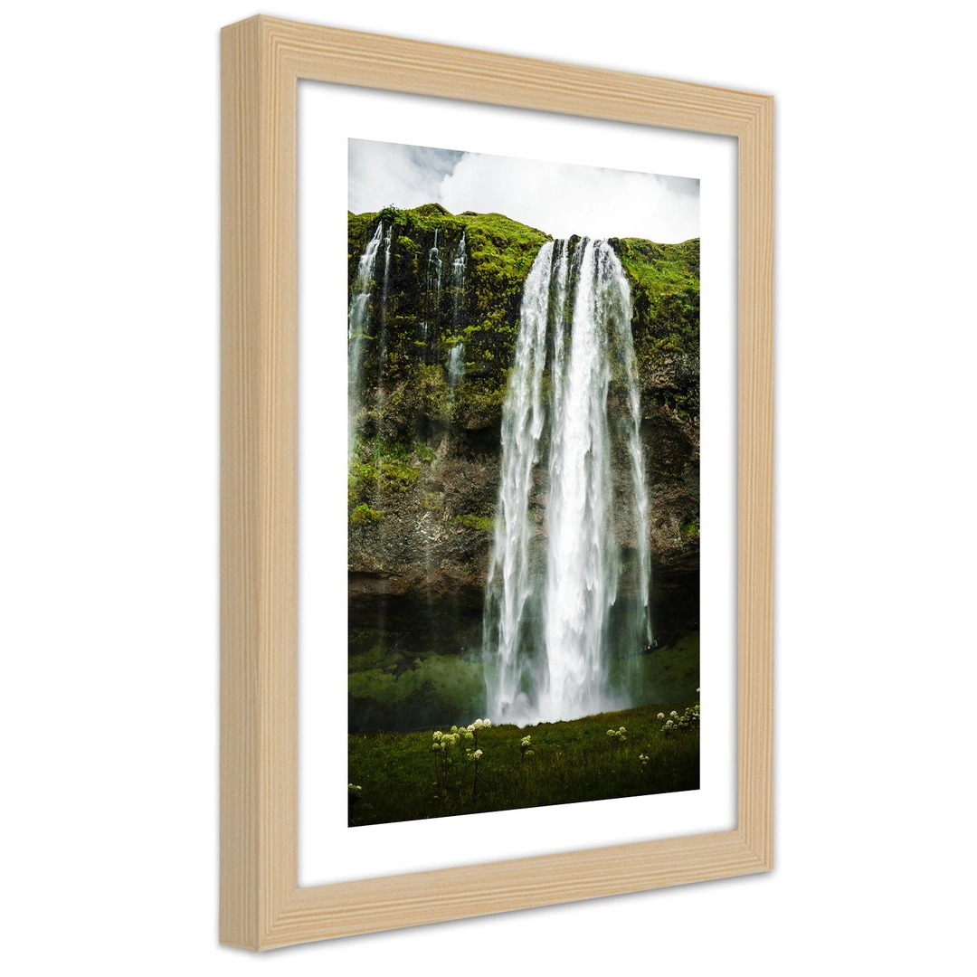 Picture in frame, Waterfall in the green mountains