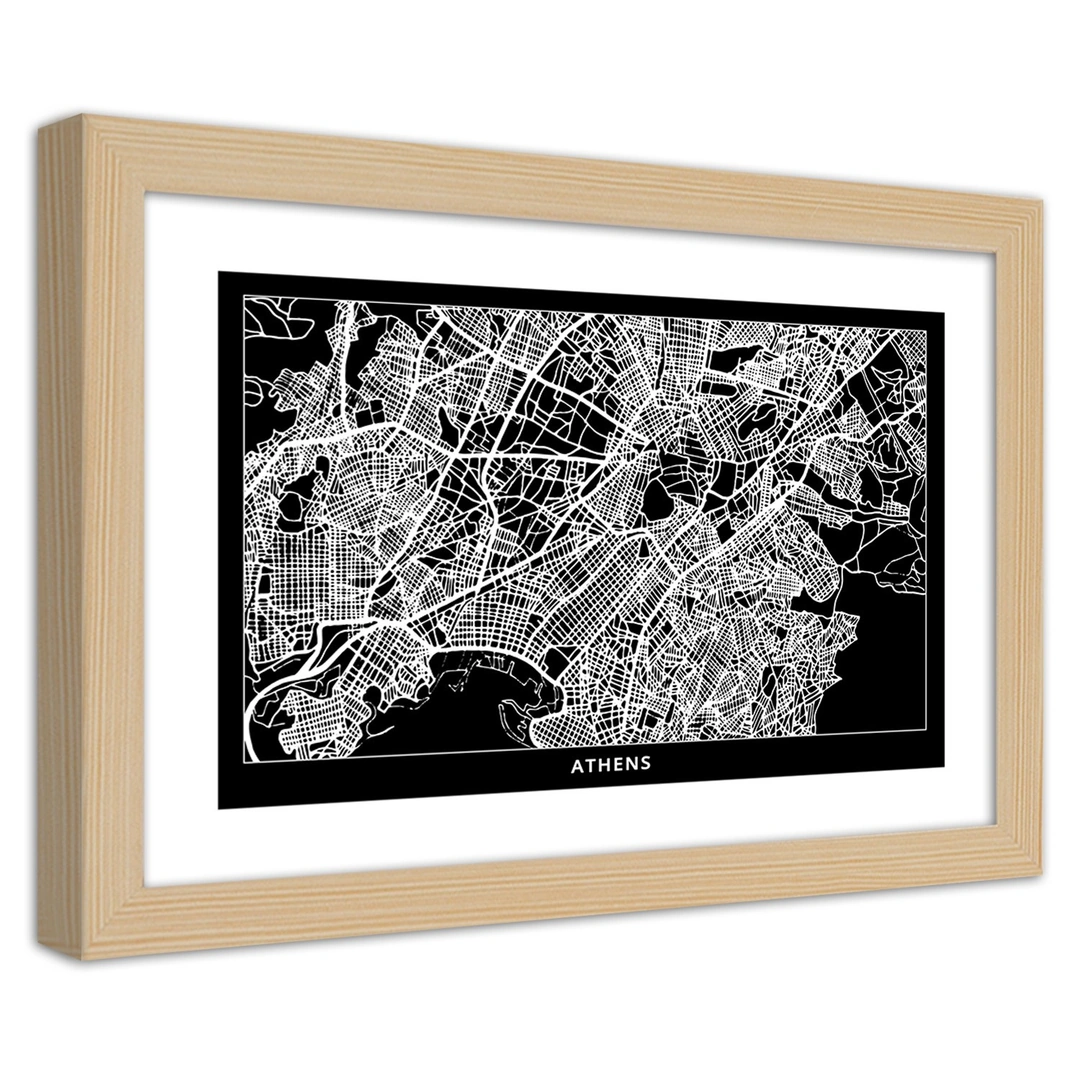 Picture in frame, City plan athens