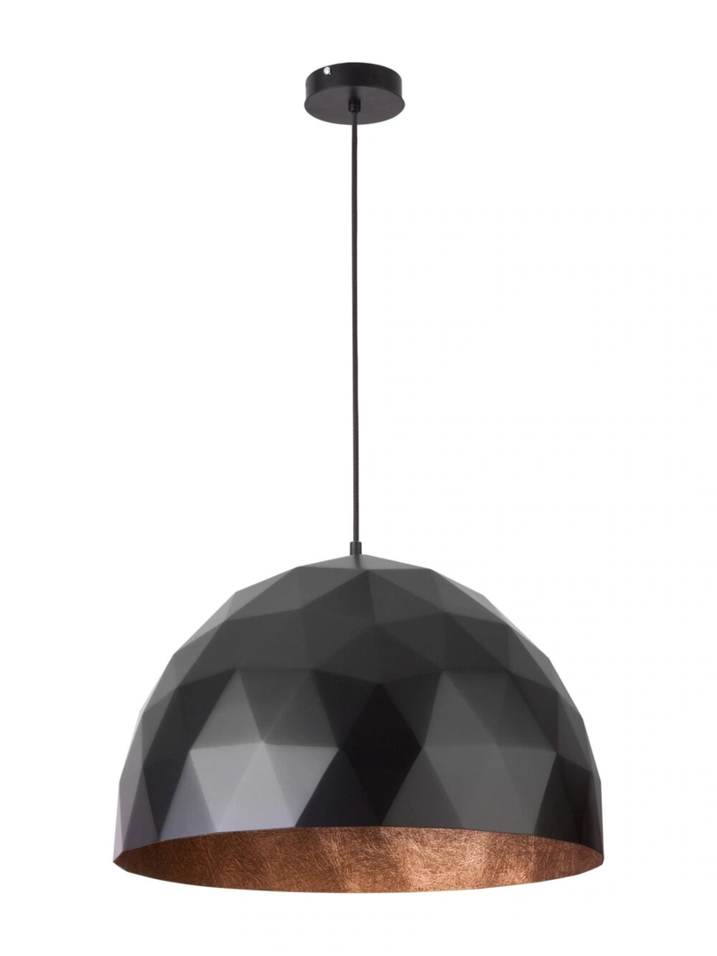 Diamond Ceiling Pendant Light Large Black and Copper
