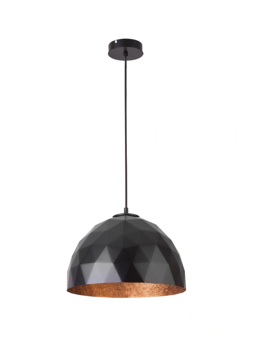 Diamond Ceiling Pendant Light Medium Black and Copper