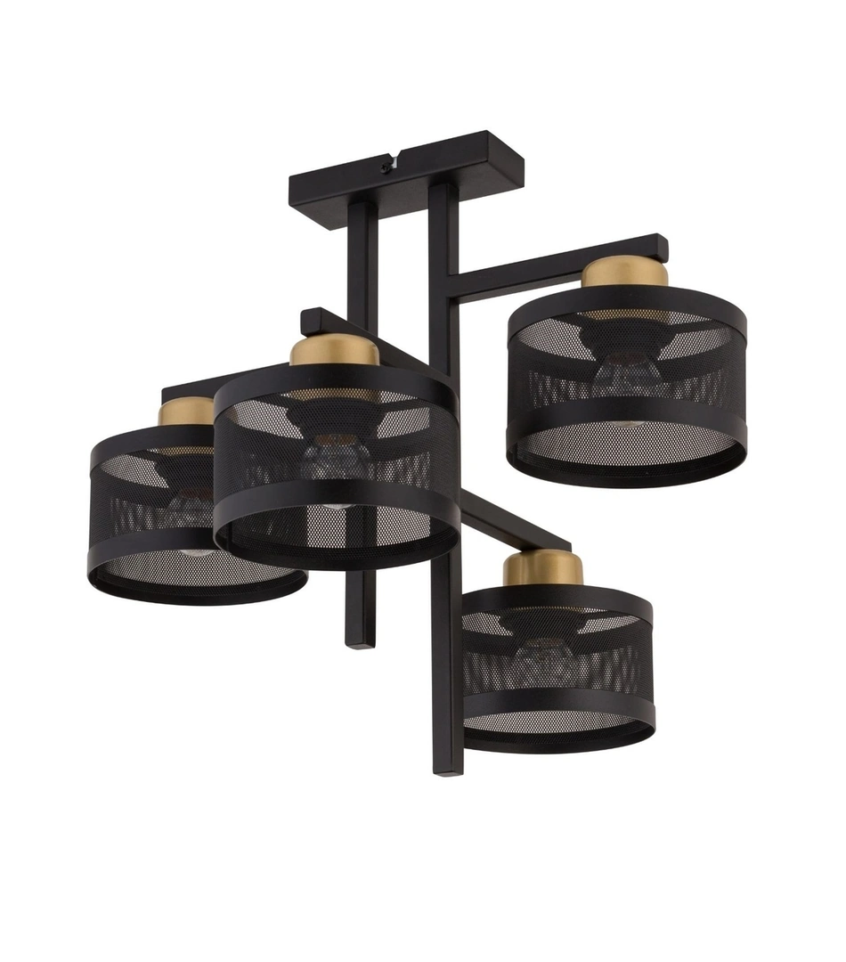 Off Ceiling Light 4 Black and Gold