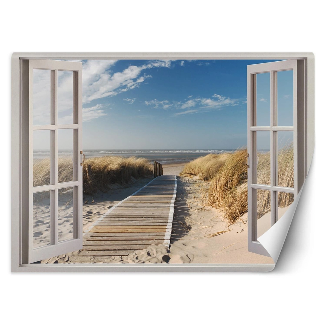 Wallpaper, Window - descent to the beach